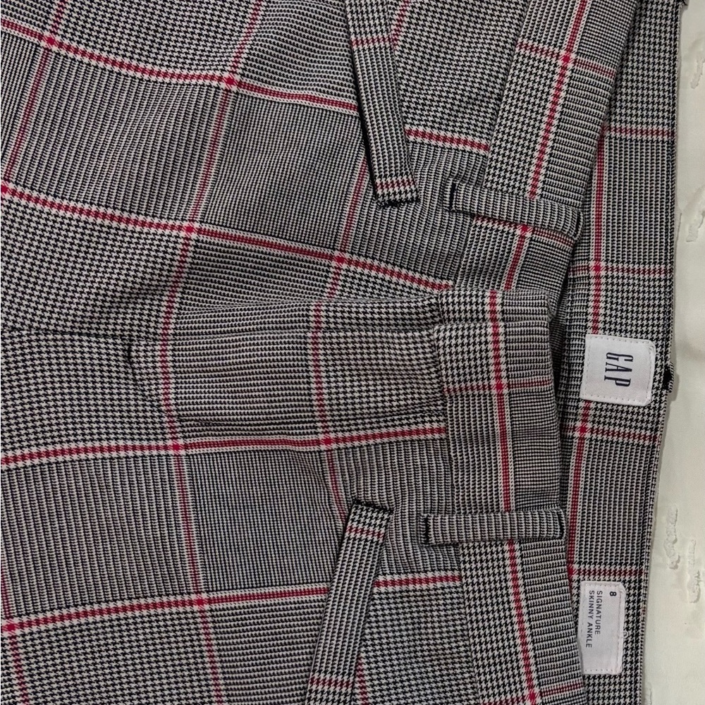 Gap signature skinny ankle black and red plaid women's size 8 - Picture 7 of 10